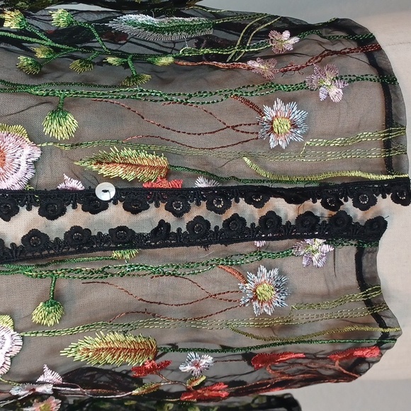 Chris McLaughlin Sheer Embroidered Shrug - Picture 3 of 10